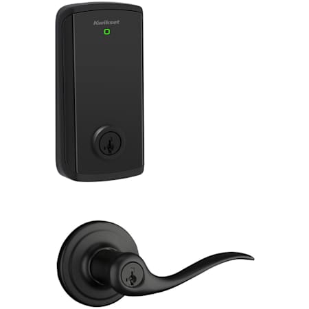 Kwikset Tustin Single Cylinder Lever Set and Halo Electronic Touchscreen Deadbolt Combo Pack with SmartKey Matte Black