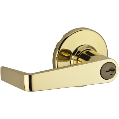 Kwikset Kingston Grade 2 Keyed Entry Door Lever Set with SmartKey Polished Brass