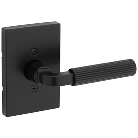 Kwikset Mirada Non-Turning One-Sided Dummy Door Lever with Rectangle Rose Matte Black
