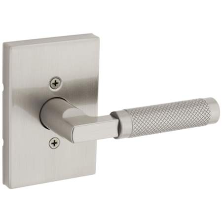Kwikset Prava Non-Turning One-Sided Dummy Door Lever with Knurled Handle and Rectangle Rose Satin Nickel