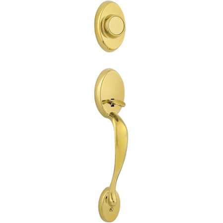 Kwikset Chelsea Dummy Door Exterior Handleset from the Signature Series (Interior Pack Sold Separately) Lifetime Polished Brass