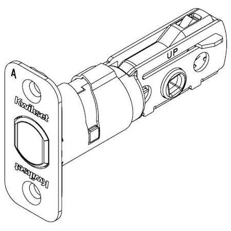 Kwikset RCAL Adjustable Deadbolt Latch with Round Corner Latch Faceplate Antique Nickel