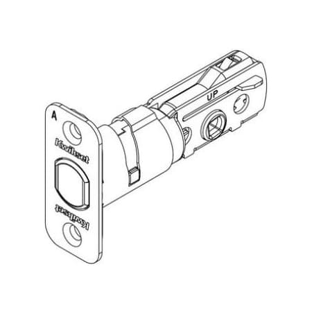 Kwikset RCAL Adjustable Deadbolt Latch with Round Corner Latch Faceplate Antique Brass