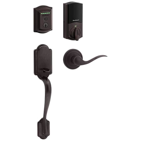 Kwikset 959 Halo Right Handed Traditional Electronic WiFi Enabled Deadbolt with Arlington Handleset and Tustin Interior Lever Combo Pack with SmartKey Venetian Bronze