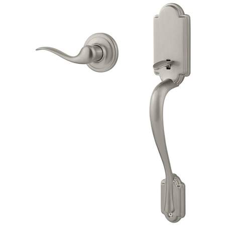 Kwikset Arlington Lower Handleset with Tustin Interior Lever for use with Kwikset Deadbolts - Right Handed Satin Nickel