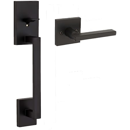 Kwikset San Clemente Lower Handleset with Interior Halifax Lever, Minus Deadbolt Matte Black
