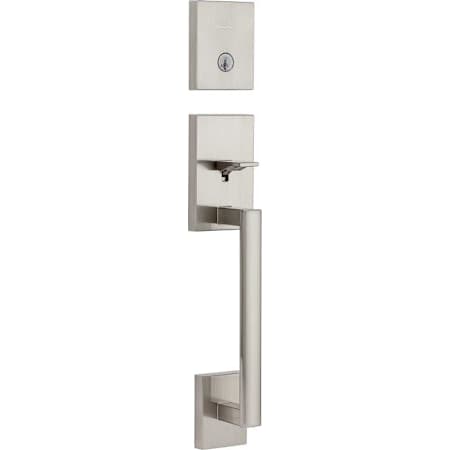 Kwikset San Clemente Single Cylinder Keyed Entry Handleset with SmartKey, Exterior Only Satin Nickel