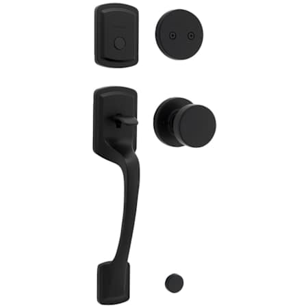 Kwikset Prague Sectional Dummy Handleset with Interior Grip from the Signature Collection Matte Black