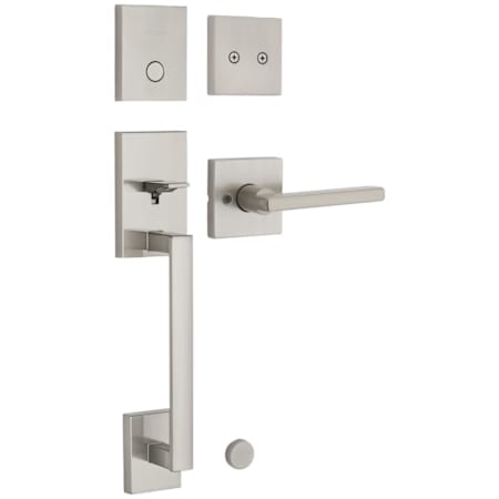 Kwikset San Clemente Sectional Dummy Handleset with Interior Grip from the Signature Collection Satin Nickel