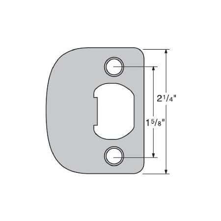 Kwikset UL Listed 1/4 Inch Round Corner Full Lip Strike Plate Matte Black