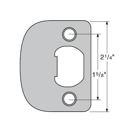 Kwikset Full Lip 1/4" Round Corner (RCS4) Satin Nickel
