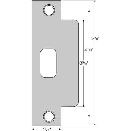 Kwikset 4-7/8 x 1-1/4 Inch ASA-1 Full Lip Strike Plate Chrome