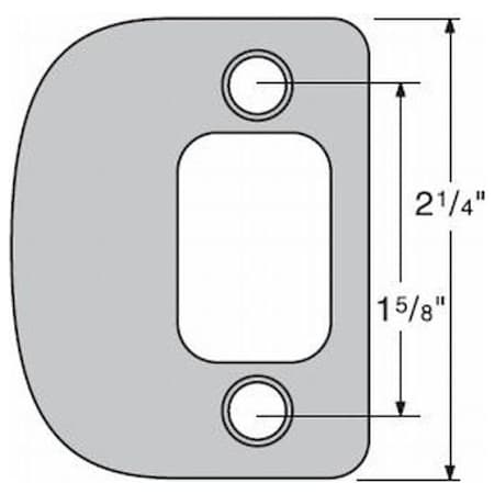Kwikset 2-1/4" Full Lip Round Corner Deadbolt Strike Plate Bright Brass