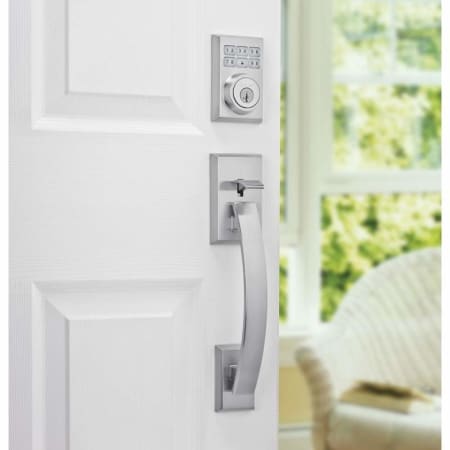 Kwikset-910CNT-ZW-Installed with Tavaris Handleset