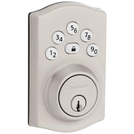 Kwikset Powerbolt 240 Traditional Single Cylinder Keyless Entry Deadbolt with 5-Button Keypad Satin Nickel