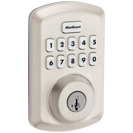 Kwikset Powerbolt 250 Transitional Single Cylinder 10-Button Keyless Entry Deadbolt with SmartKey Satin Nickel