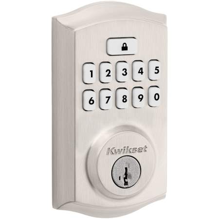 Kwikset SmartCode Deadbolts Touchpad Single Cylinder Keyless Entry Deadbolt with UL Fire Rating and Smartkey Technology Satin Nickel