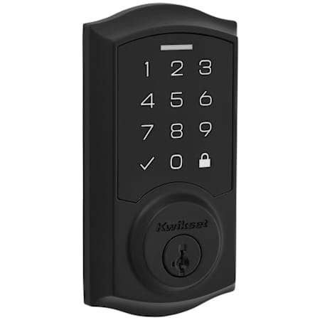 Kwikset SmartCode Touchscreen Single Cylinder Keyless Entry Deadbolt with UL Fire Rating and Smartkey Technology from the Signature Collection Matte Black