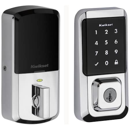 Kwikset Halo SmartKey Electronic Touchscreen Keyless Entry Deadbolt with WiFi Bright Chrome