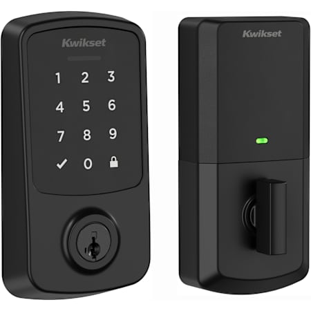 Kwikset Aura Single Cylinder Keyless Entry Touchscreen Deadbolt with Bluetooth Matte Black