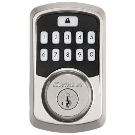 Kwikset Aura Electronic Deadbolt with Keypad and Bluetooth Technology Featuring SmartKey Satin Nickel