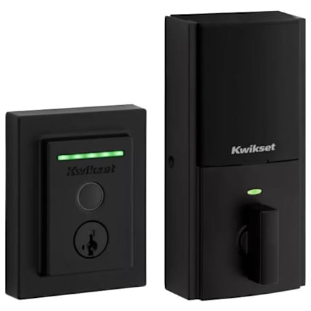 Kwikset Halo Contemporary SmartKey Electronic Fingerprint Keyless Entry WiFi Enabled Deadbolt Iron Black