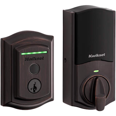 Kwikset Halo Traditional SmartKey Electronic Fingerprint Keyless Entry WiFi Enabled Deadbolt Venetian Bronze