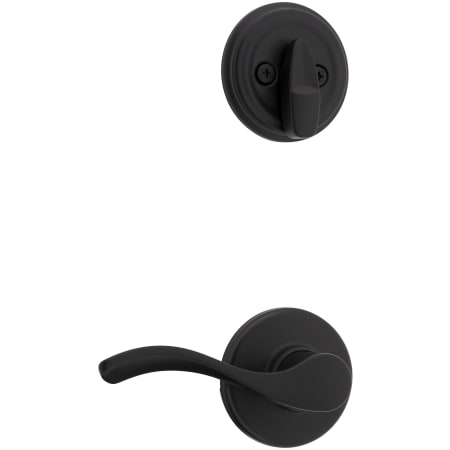Kwikset Balboa Right Handed Lever Single Cylinder Interior Pack with Round Rose for Handlesets Matte Black