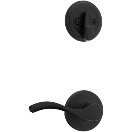 Kwikset Balboa Right Handed Lever Single Cylinder Interior Pack with Round Rose for Handlesets Matte Black