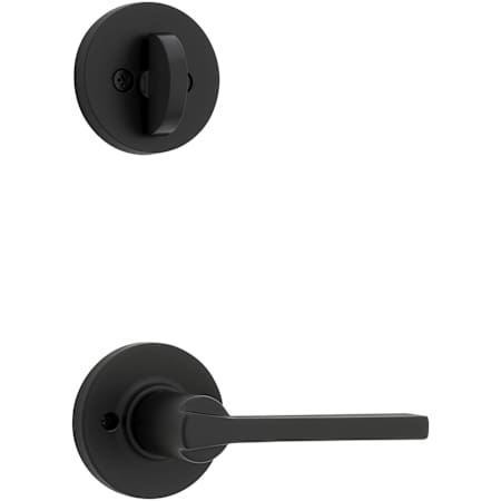 Kwikset Casey Lever Single Cylinder Interior Pack with Round Rose for Handlesets Matte Black