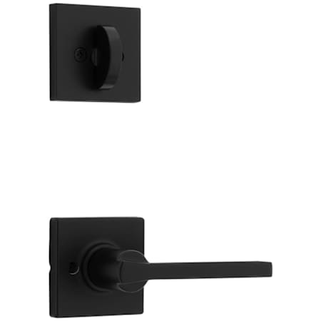 Kwikset Casey Lever Single Cylinder Interior Pack with Square Rose for Handlesets Matte Black