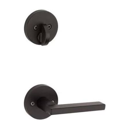 Kwikset Halifax Lever Single Cylinder Interior Pack with Round Rose for Handlesets Matte Black
