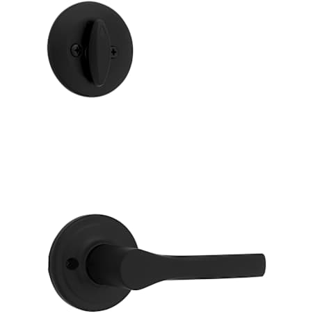 Kwikset Henley Lever Single Cylinder Interior Pack with Round Rose for Handlesets Matte Black