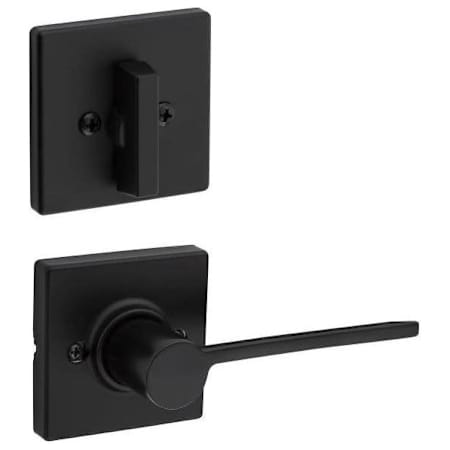Kwikset Ladera Left Handed Lever Single Cylinder Interior Pack with Square Rose for Handlesets Matte Black