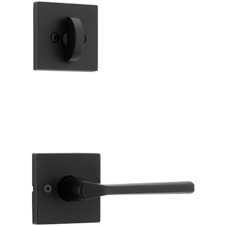 Kwikset Lisbon Lever Single Cylinder Interior Pack with Square Rose for Handlesets Matte Black
