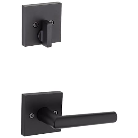 Kwikset Milan Lever Single Cylinder Interior Pack with Square Rose for Handlesets Matte Black