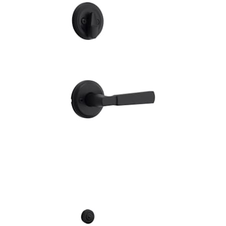 Kwikset Perth Lever Single Cylinder Interior Pack with Round Rose for Handlesets Matte Black