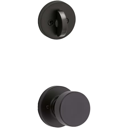 Kwikset Pismo Knob Single Cylinder Interior Pack with Round Rose for Handlesets Matte Black