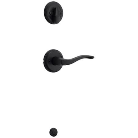 Kwikset Sedona Left Handed Lever Single Cylinder Interior Pack with Round Rose for Handlesets Matte Black