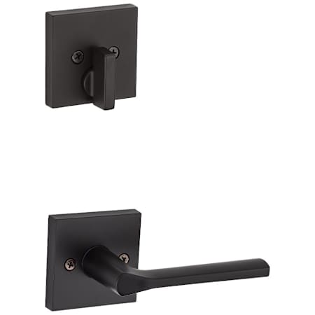 Kwikset Lisbon Lever Non-Turning Dummy Interior Pack with Square Rose for Handlesets Matte Black