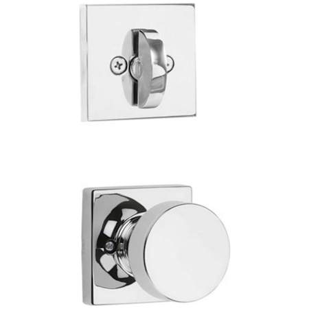 Kwikset Pismo Non-Turning Dummy Interior Pack with Square Rosette Bright Chrome