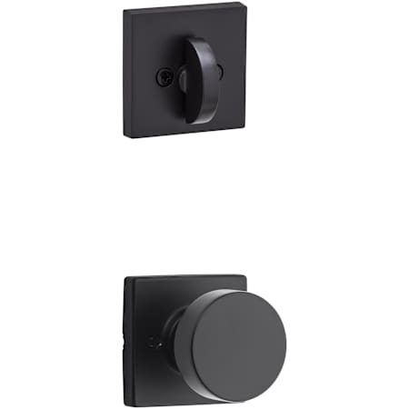 Kwikset Pismo Non-Turning Dummy Interior Pack with Square Rosette Matte Black