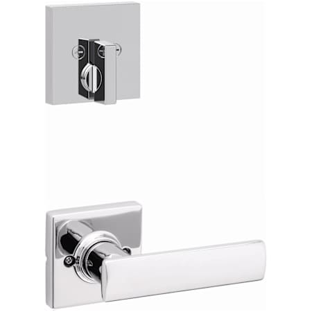 Kwikset Breton Single Cylinder Interior Pack with Square Rose for 818 Low Profile Handlesets Bright Chrome