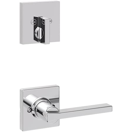 Kwikset Casey Single Cylinder Interior Pack with Square Rose for 818 Low Profile Handlesets Bright Chrome