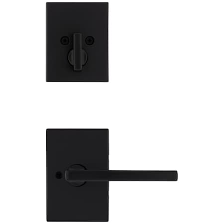 Kwikset Halifax Single Cylinder Keyed Entry Handleset Interior Pack with Rectangle Rose for Handlesets Matte Black