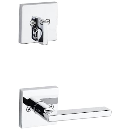 Kwikset Halifax Lever Keyed Entry Handleset Interior Pack with Square Rose Polished Chrome