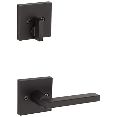 Kwikset Halifax Lever Single Cylinder Interior Pack with Square Rose for Handlesets Matte Black
