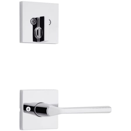 Kwikset Lisbon Lever Single Cylinder Interior Pack with Square Rose for Handlesets Polished Chrome