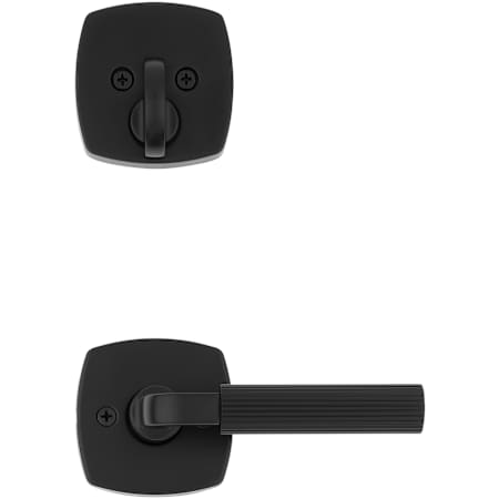 Kwikset Mirada Lever Keyed Entry Handleset Interior Pack with Square Rose for Handlesets Matte Black