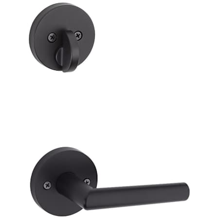 Kwikset Milan Lever Single Cylinder Interior Pack with Round Rose for Handlesets Matte Black